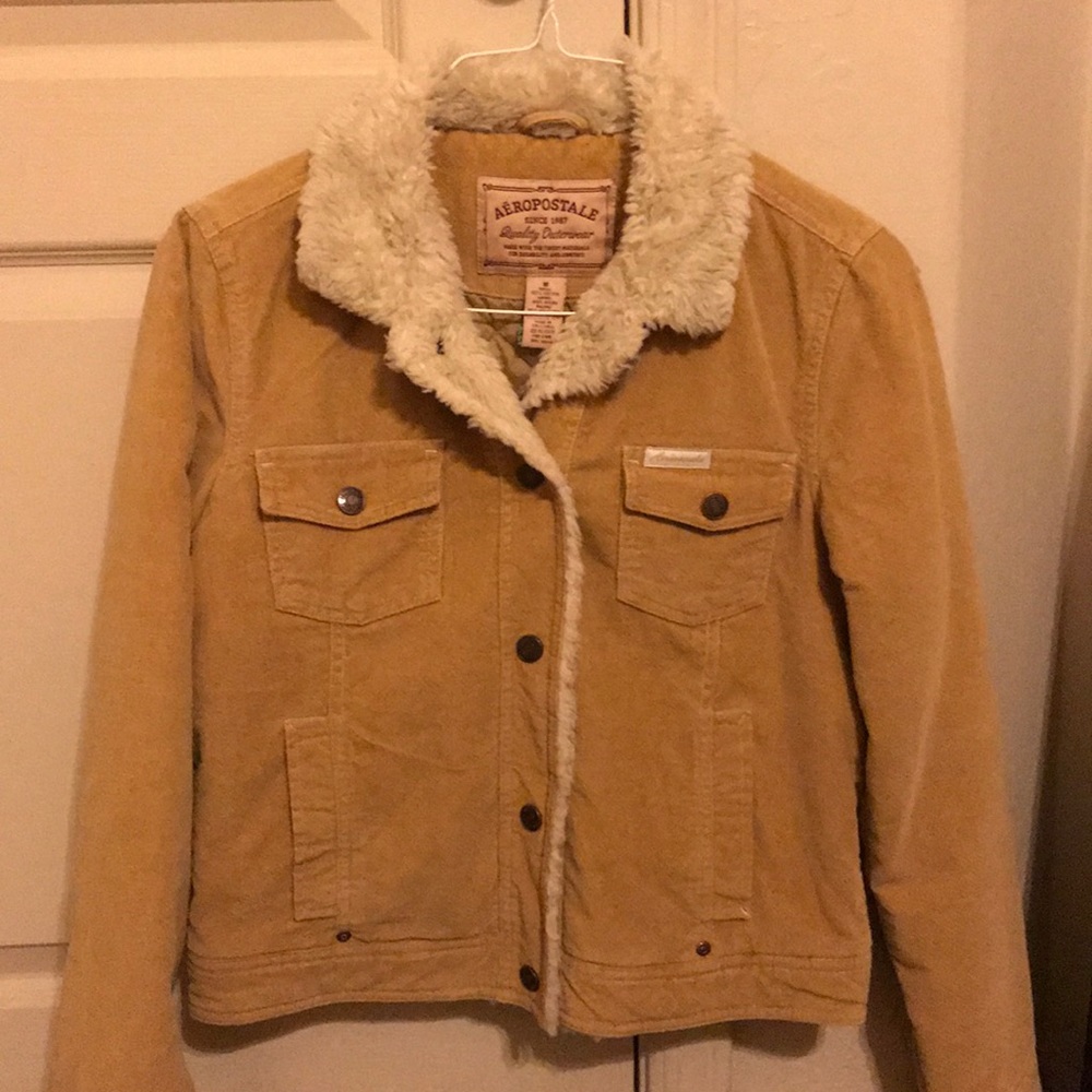 Women’s Aeropostale fur lined tan jacket